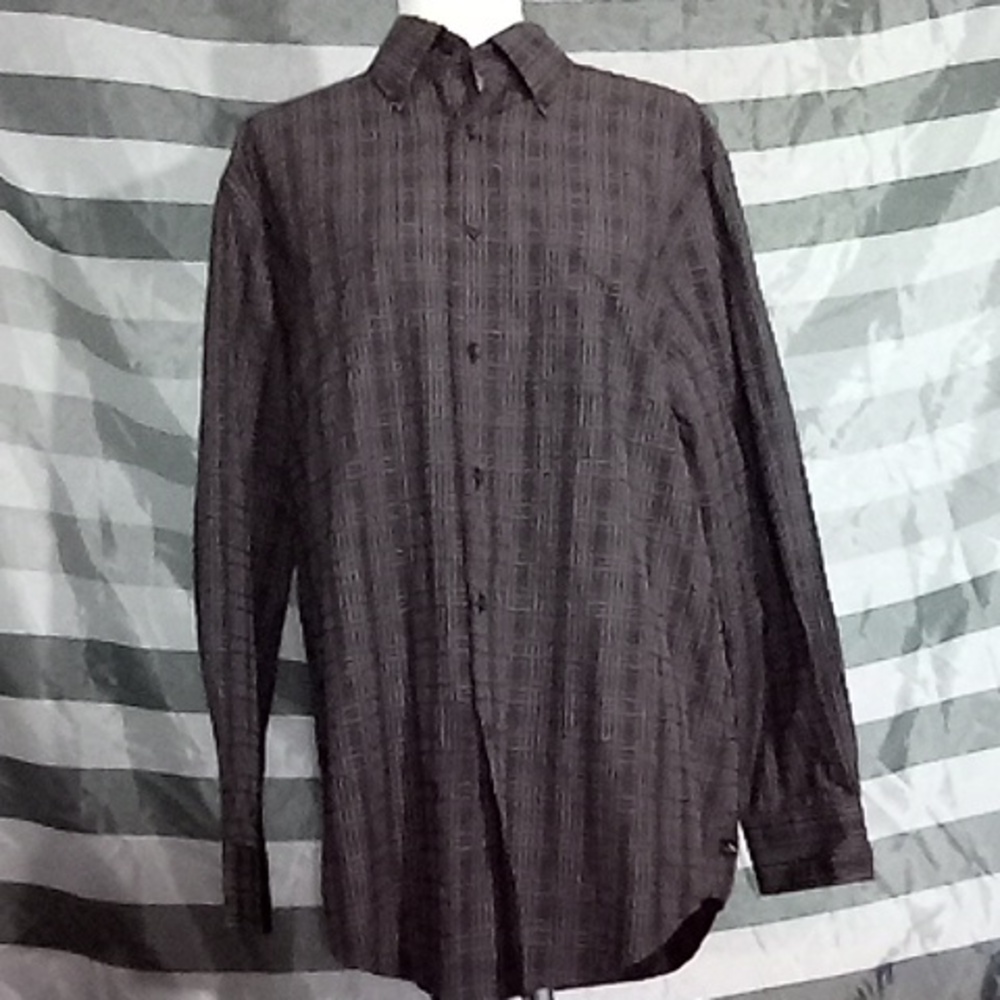 NWOT NEW Joseph Abboud Medium Mens Button Down Shirt Long sleeve Purple Plaids